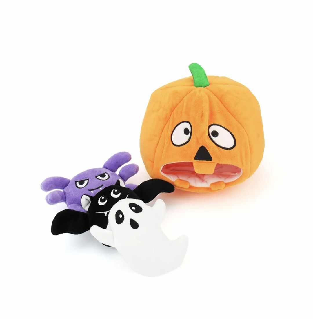 Jack - O'lantern Burrow Halloween Dog Toy Set