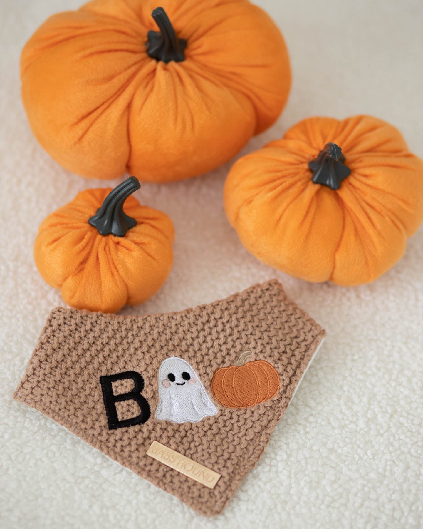 Brown Boo Halloween Dog Bandana