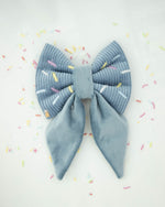 Load image into Gallery viewer, Blue Paw-ty Dog Bow Tie
