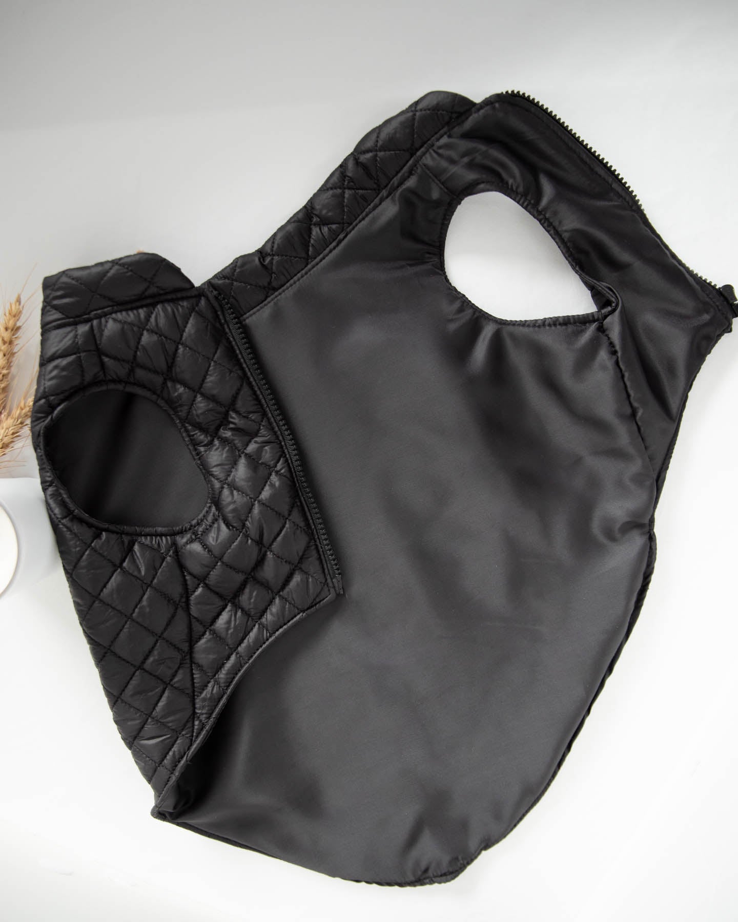 Black Water Resistant Dog Puffer Jacket Vest