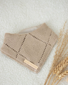 Hadie Cream Knit Dog Bandana