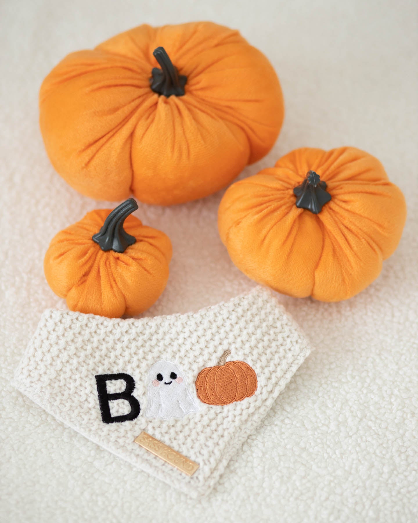 Cream Boo Halloween Dog Bandana