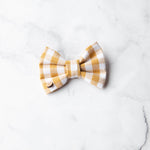 Load image into Gallery viewer, Honey Gingham Dog Bow Tie
