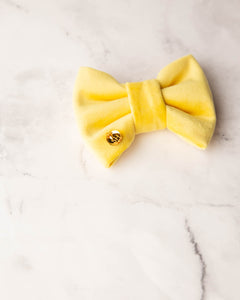Lemon Velvet Bow Tie