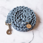 Load image into Gallery viewer, Denim Blue Macrame Dog Lead
