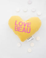 Load image into Gallery viewer, Personalised Yellow Heart Squeak Toy
