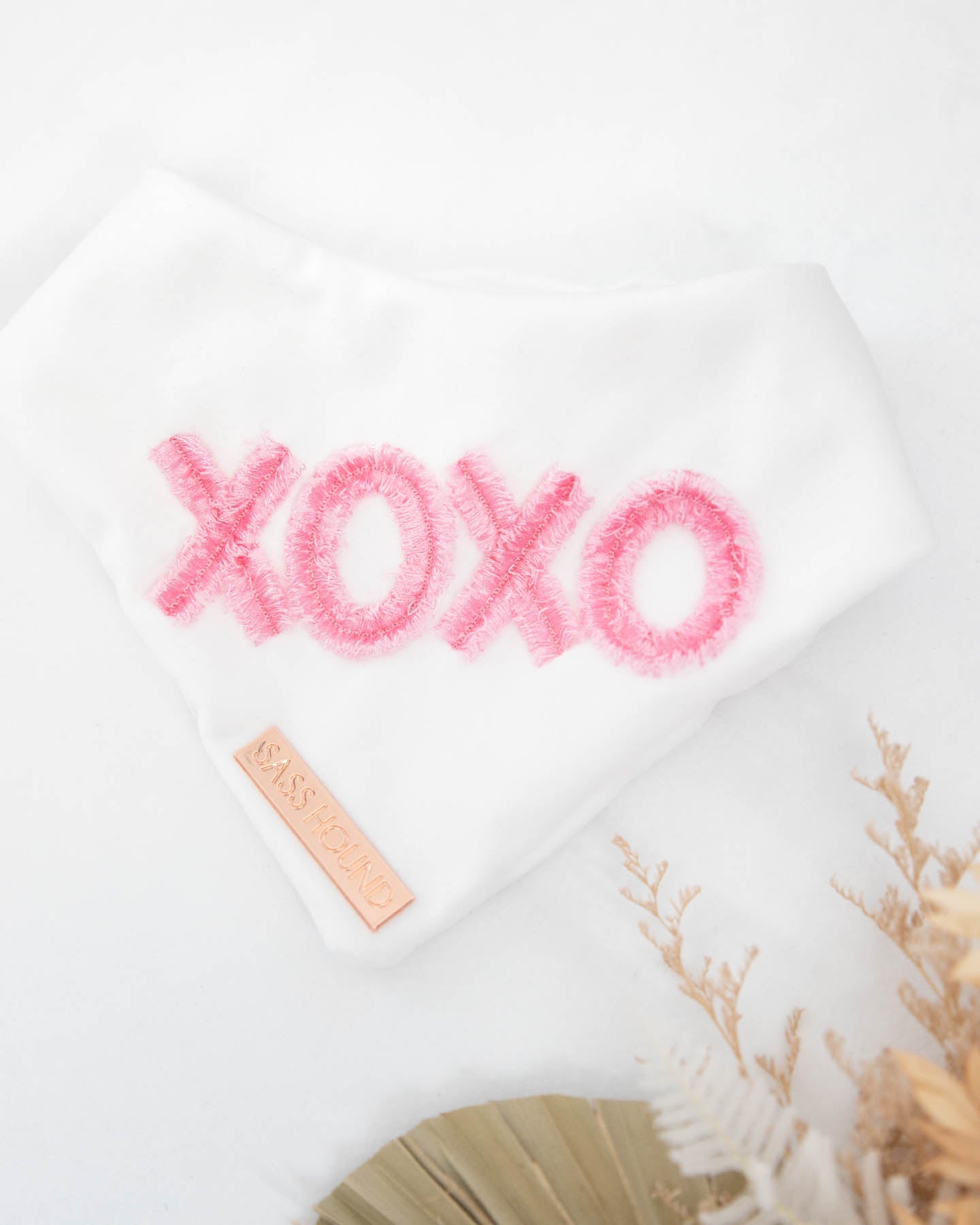 XOXO White & Pink Dog Bandana