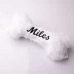 Load image into Gallery viewer, White Personalised Bone Squeak Toy
