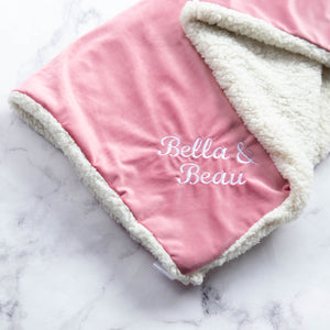 Personalised Blush Velvet Blanket