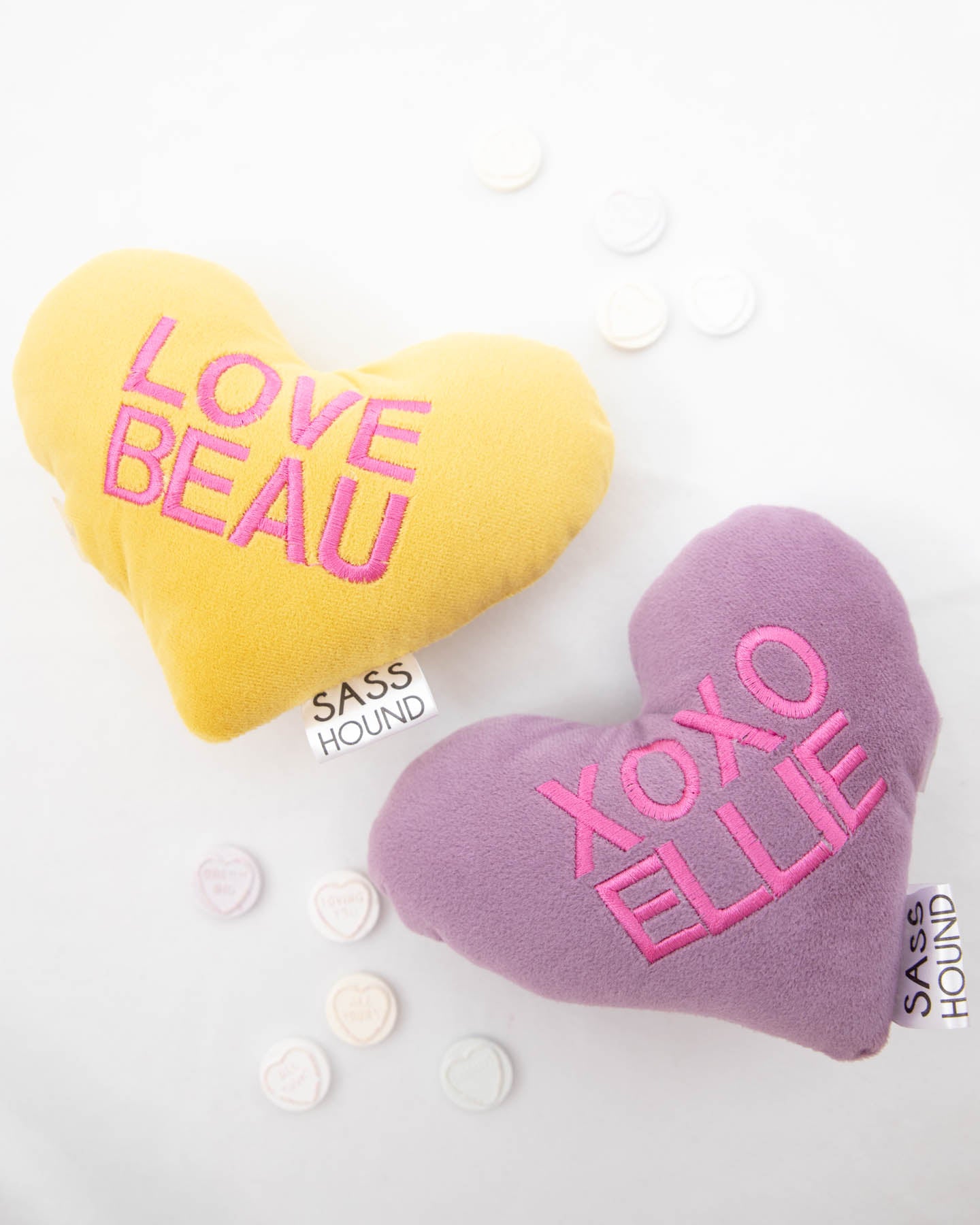 Personalised Yellow Heart Squeak Toy